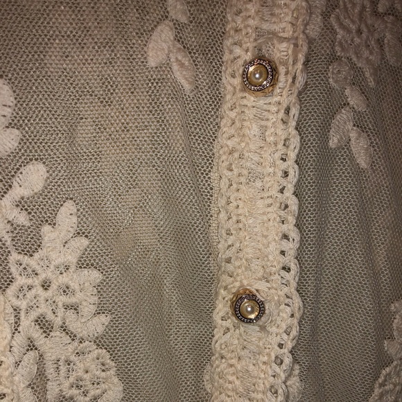 🔥SALE🔥 Anthropologie Boho Sheer Lace Crochet Tunic - Picture 3 of 8